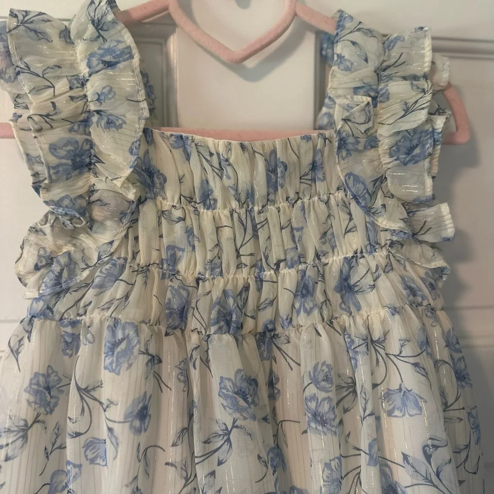 Floral Blue and White Dress - Picture 2 of 12